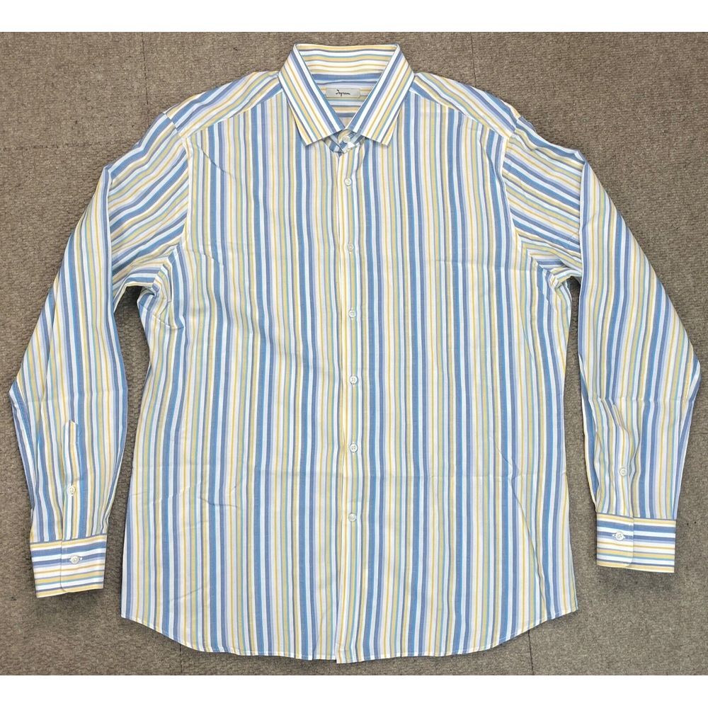 Ingram Men's‎ Striped Multicolor Button Up Long Sleeve Dress Shirt Size 18/45